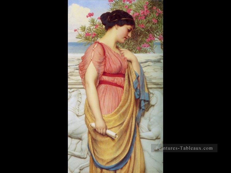 Sappho 1910 néoclassique dame John William Godward Peintures à l'huile